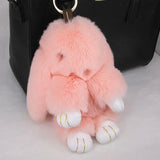 19CM Rabbit Puffy KeyChains Bags Pendant Ornament Car Keychain