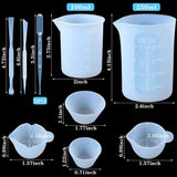 19PCS Silicone Measuring Cup Set for Epoxy Resin, Scale Mini Pouring Cup