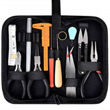 19Pcs Jewelry Making Repair Tool Kit Plier Needles Tweezers Caliper Awl Scissors