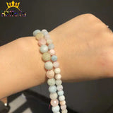 Natural Morganite Stone Beads Faceted Round Loose Beads 6/8mm