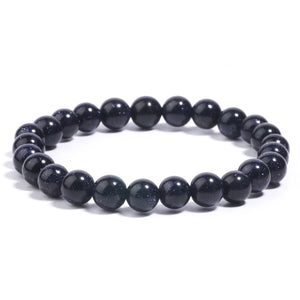 Natural Stone Bracelet Amethyst Turquoise Elastic Bangles