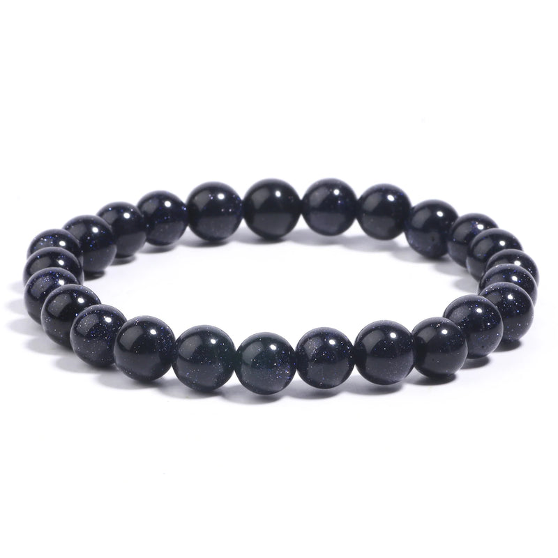 Natural Stone Bracelet Amethyst Turquoise Elastic Bangles