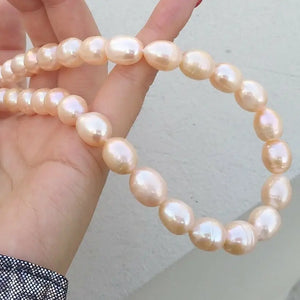 10-12mm Pink Pearl Necklace Clasp, 19inch South Sea