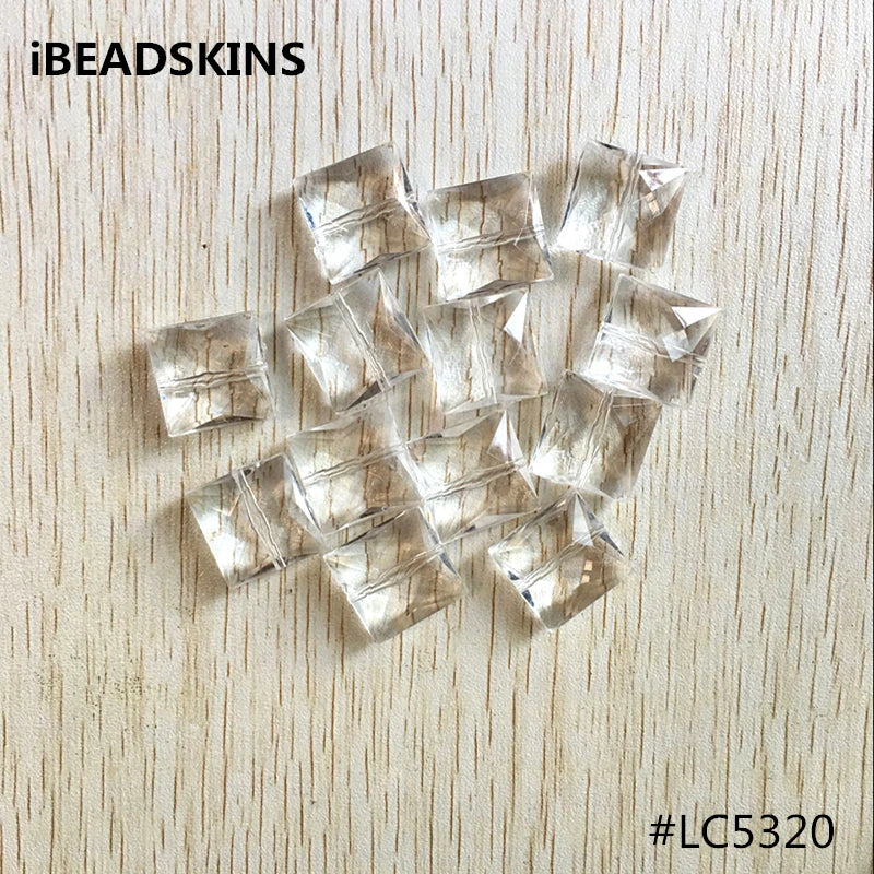 Clear Acrylic Square Faceted Beads 19mm 200pcs