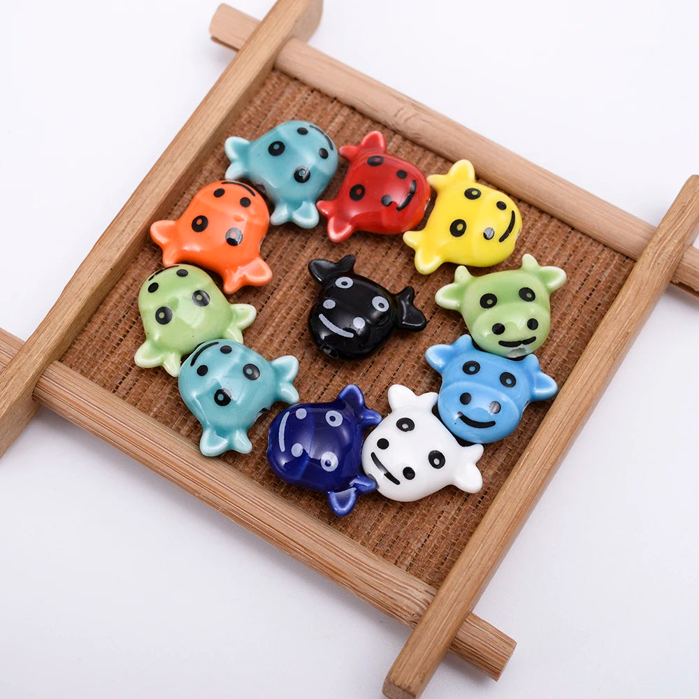 19mm Ceramic Bull Head Beads for Jewelry Making