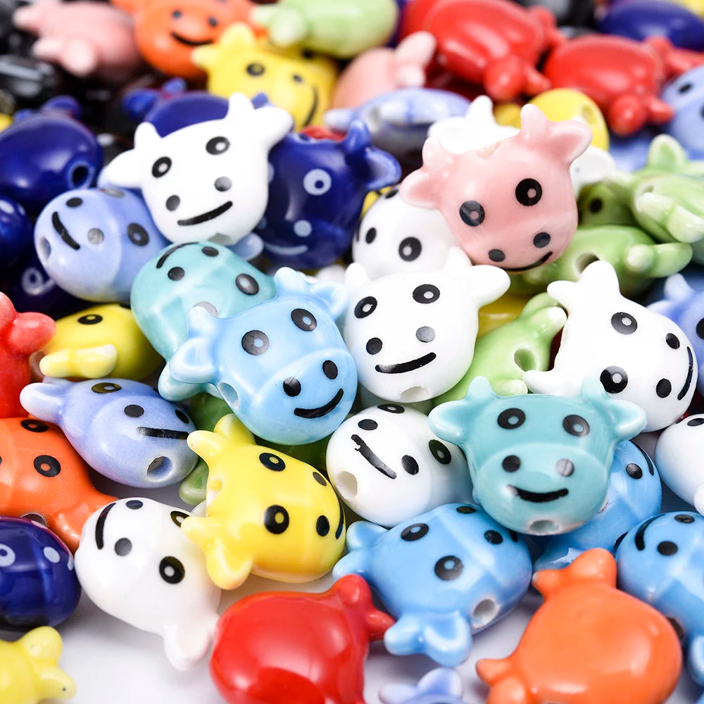 19mm Ceramic Bull Head Beads for Jewelry Making