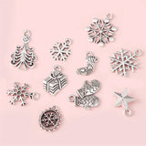 19pcs Christmas Charms Deer Snow Socks Tree Santa Claus Mixed Pendants