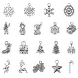 19pcs Christmas Charms Deer Snow Socks Tree Santa Claus Mixed Pendants