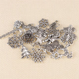 19pcs Christmas Charms Deer Snow Socks Tree Santa Claus Mixed Pendants