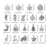 19pcs Christmas Charms Deer Snow Socks Tree Santa Claus Mixed Pendants