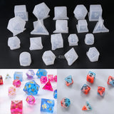 19pcs 3D Dice Series Jewelry Making Tools Number Gamer Silicone UV Resin Molds