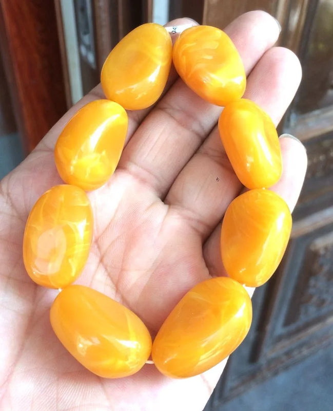 Natural Mexican Amber Beeswax Bracelet 19x13x31mm