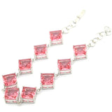 Gorgeous Pink Morganite Engagement Silver Bracelet