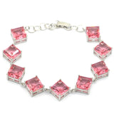 Gorgeous Pink Morganite Engagement Silver Bracelet