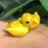 19x16mm Lampwork Duck Shape Glass Animals Pendant Beads