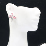 4g Pink Morganite CZ 925 Silver Earrings