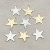 Brass Gold/Rhodium Star Charm Pendant 100pcs DIY Jewelry Findings