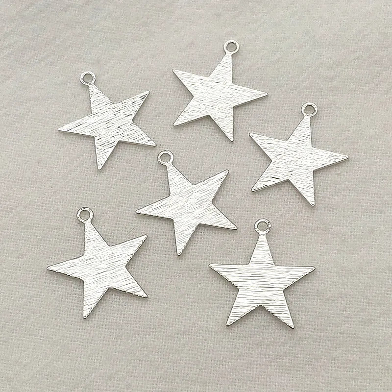 Brass Gold/Rhodium Star Charm Pendant 100pcs DIY Jewelry Findings