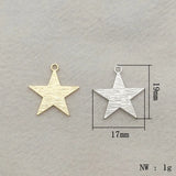 Brass Gold/Rhodium Star Charm Pendant 100pcs DIY Jewelry Findings