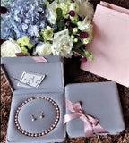 Velvet Jewelry Box with Ribbon Bowknot, Round Shape, 19x19x4cm