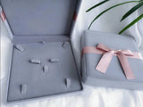 Velvet Jewelry Box for Long Pearl Necklace - Grey