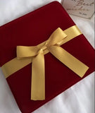 Velvet Jewelry Box with Ribbon Bowknot - Long Pearl Necklace Box