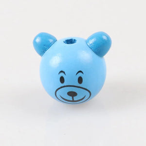 10pcs 3D Bear Spacer Pink Kids Wood Beads DIY Accessory