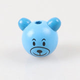 10pcs 3D Bear Spacer Pink Kids Wood Beads DIY Accessory
