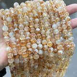 Golden Quartz Crystal Beads Round Loose Spacer Gemstone Bead
