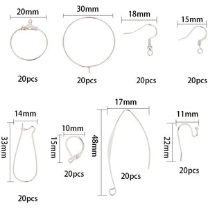 Nickel Kidney Ear Wires Lever Back Beading Hoop Earring Findings
