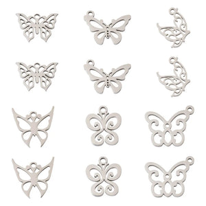 Butterfly Flower Dangle Pendants for DIY Jewelry Y2k Girls Necklace Earrings