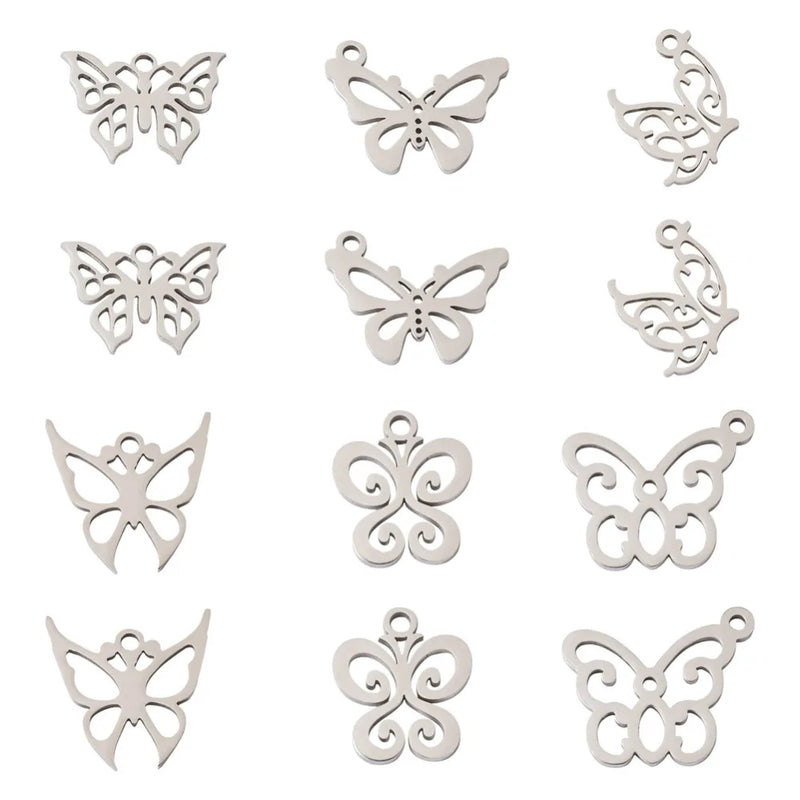 Butterfly Flower Dangle Pendants for DIY Jewelry Y2k Girls Necklace Earrings