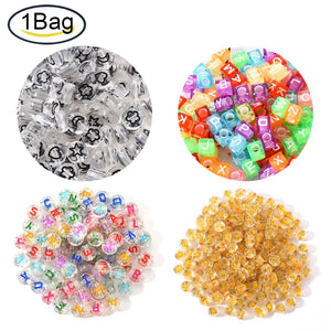 Acrylic Beads Flat Round Moon Heart Star 7x4mm 200pcs
