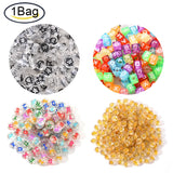Acrylic Beads Flat Round Moon Heart Star 7x4mm 200pcs