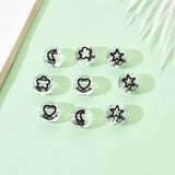 Acrylic Beads Flat Round Moon Heart Star 7x4mm 200pcs