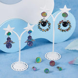 304 Stainless Steel Flat Round Ear Stud Findings with Ear Nuts, Mix
