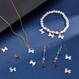 40pcs 4Colors Dog Bone Enamel Charms Pet Pendants Crystal Doggy Bone Charm