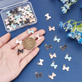 40pcs 4Colors Dog Bone Enamel Charms Pet Pendants Crystal Doggy Bone Charm