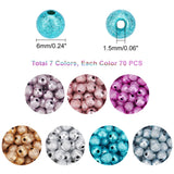 490Pcs Matte Style Spray Painted Acrylic Beads Round Mixed 6mm