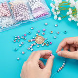 490Pcs Matte Style Spray Painted Acrylic Beads Round Mixed 6mm