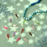 80pcs Lightning Bolt Charms Enamel Pendants 8 Colors Alloy Thunder Flash Charm