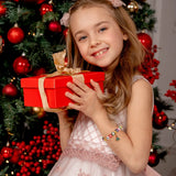 Christmas Bracelet DIY Kit with Curved Tube Beads & Enamel Charms