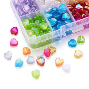 Mixed Acrylic Beads Spacer Transparent Rainbow Loose Beads DIY Bracelet Making