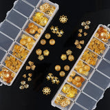 Alloy Bead Caps Flower Brackets w/ Storage Box DIY Jewelry Making Supplies