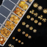 Alloy Bead Caps Flower Brackets w/ Storage Box DIY Jewelry Making Supplies