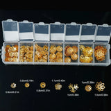 Alloy Bead Caps Flower Brackets w/ Storage Box DIY Jewelry Making Supplies