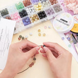 DIY Beading Kit 24 Colors 8mm Glass Beads for Bracelet Necklace Jewelry