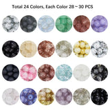 DIY Beading Kit 24 Colors 8mm Glass Beads for Bracelet Necklace Jewelry