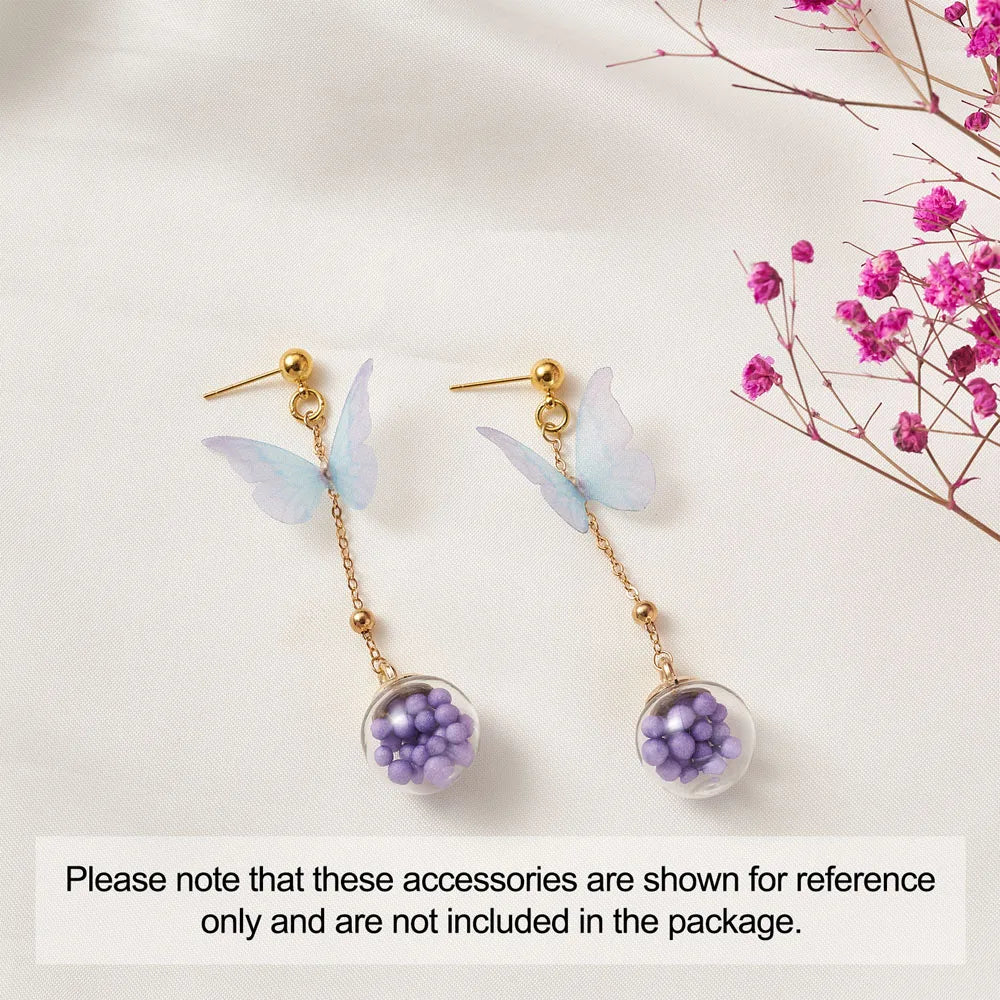 Glass Ball Pendants with Shining Stars Sequins for DIY Jewelry Making