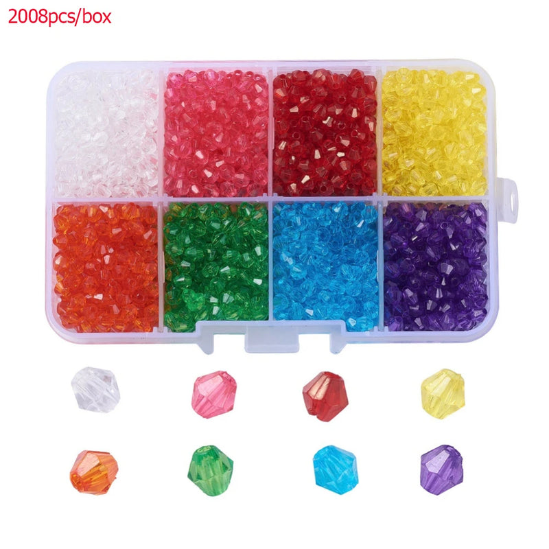 Colorful Transparent Acrylic Beads 4mm 6mm 8mm for DIY Jewelry Making